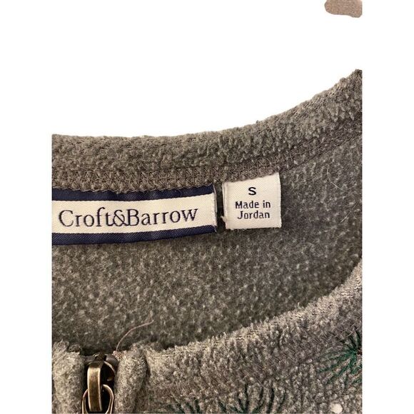 Croft and borrow fleece full zip embroidered bird sweater/jacket size small  - Picture 5 of 5